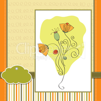 thank you greeting card with flower