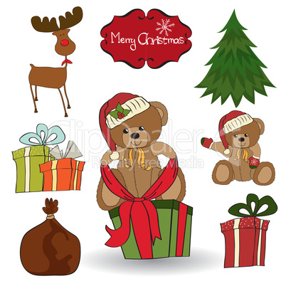 Christmas decoration elements set