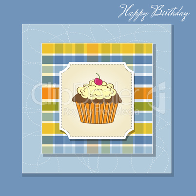 birthday card with cupcake