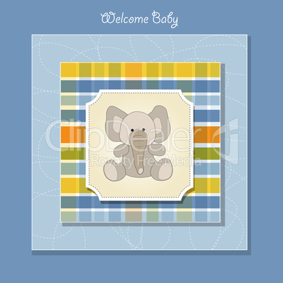 welcome baby card with elephant