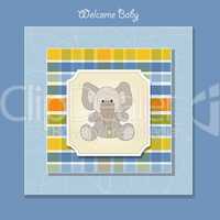 welcome baby card with elephant