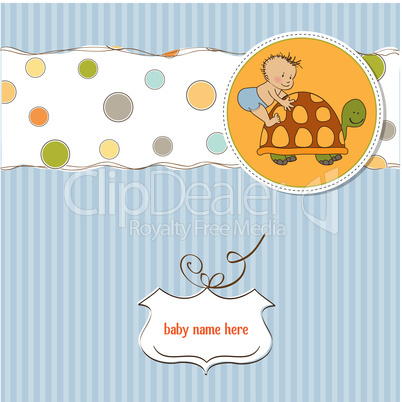 funny baby boy announcement card