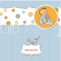 baby announcement card with little boy