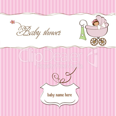 baby girl announcement card