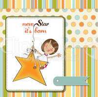 new star it's born.welcome baby card
