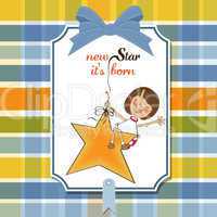 new star it's born.welcome baby card