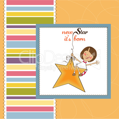 new star it's born.welcome baby card