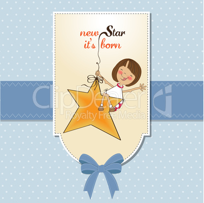 new star it's born.welcome baby card