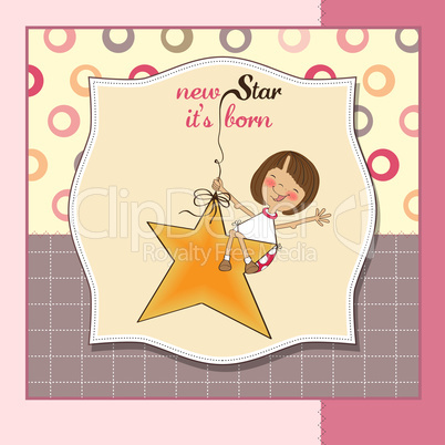 new star it's born.welcome baby card