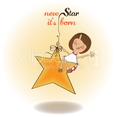 new star it's born.welcome baby card