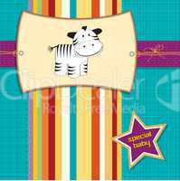 cute baby shower card with zebra