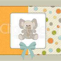 welcome baby card with elephant