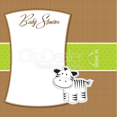 cute baby shower card with zebra