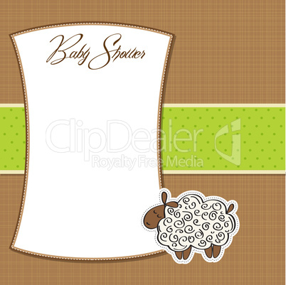 cute baby shower card with sheep