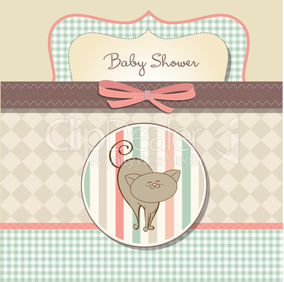 new baby shower card with cat