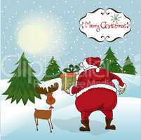 Santa coming, Christmas greeting card