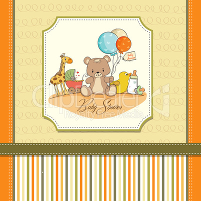 baby shower card with toys