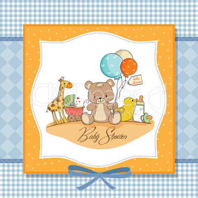 baby shower card with toys