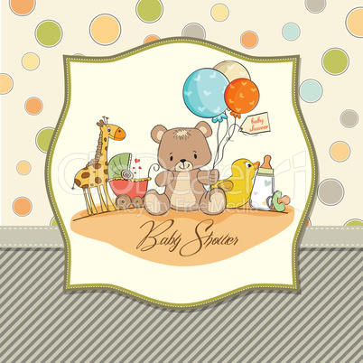 baby shower card with toys