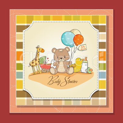 baby shower card with toys