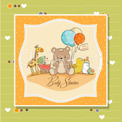 baby shower card with toys