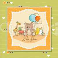 baby shower card with toys