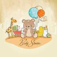 baby shower card with toys