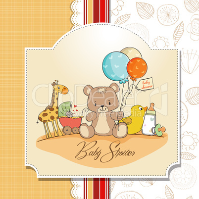 baby shower card with toys