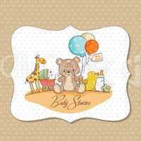 baby shower card with toys