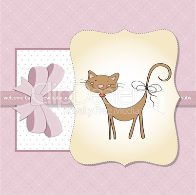 new baby shower card with cat