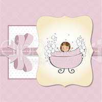 romantic baby girl shower card