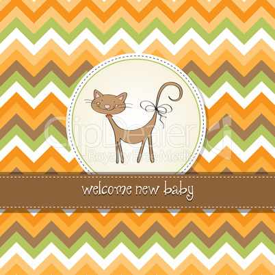 new baby shower card with cat