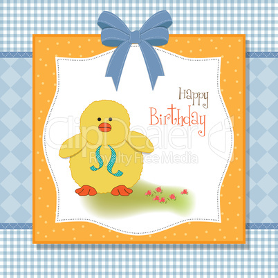 birthday card with little duck