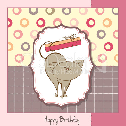 happy birthday card with cute cat