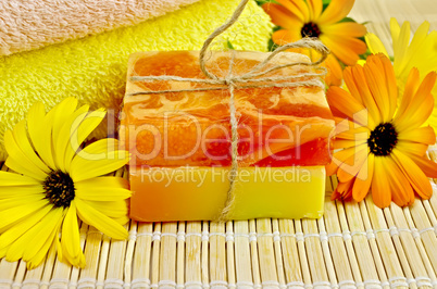 soap homemade with calendula
