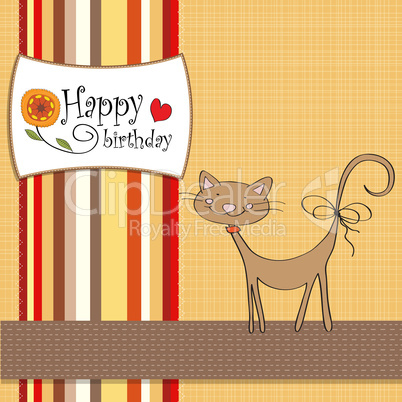 birthday card with funny cat