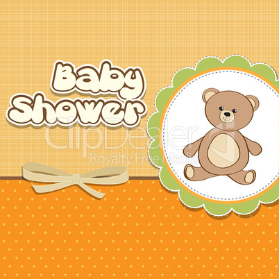 baby shower card with teddy