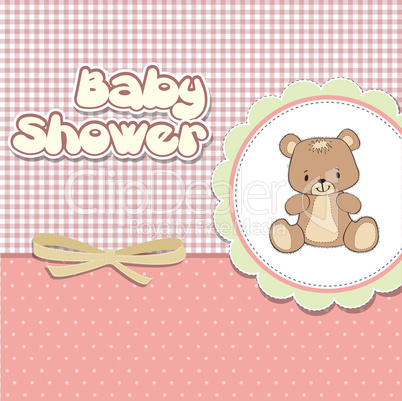 baby shower card with teddy