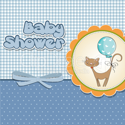 new baby shower card with cat