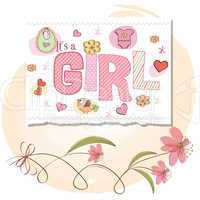 baby girl shower card