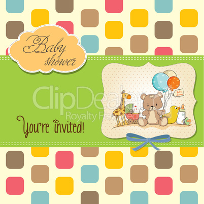 baby shower card with toys