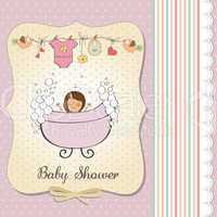 romantic baby girl shower card