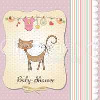 new baby shower card with cat