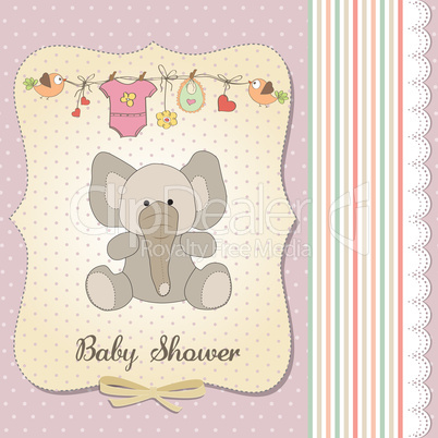 romantic baby girl announcement card