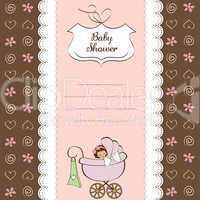 baby girl announcement card