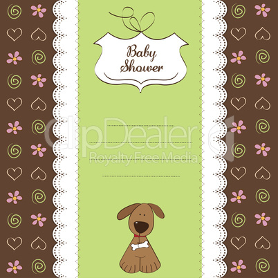 romantic baby shower card with dog