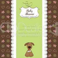 romantic baby shower card with dog