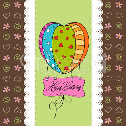 happy birthday card with balloons.