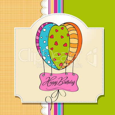 happy birthday card with balloons.