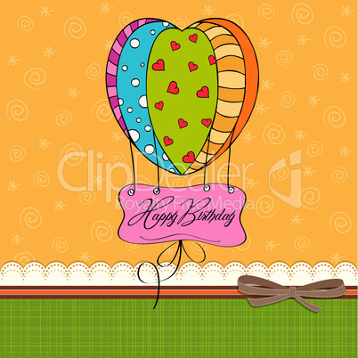 happy birthday card with balloons.